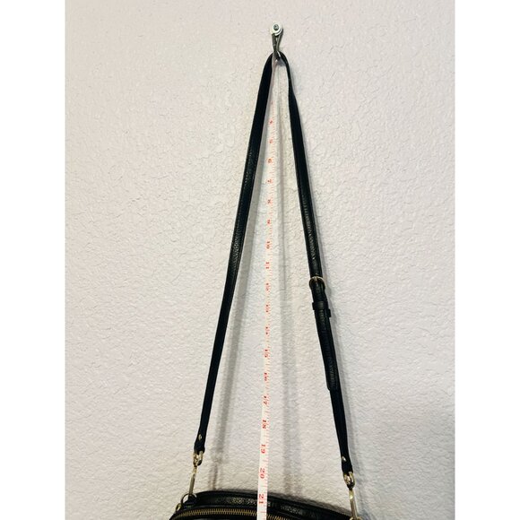 Coach Black Leather Double-Zip Satchel Cross Body Bag two Handles 2014 Madison - Picture 9 of 12